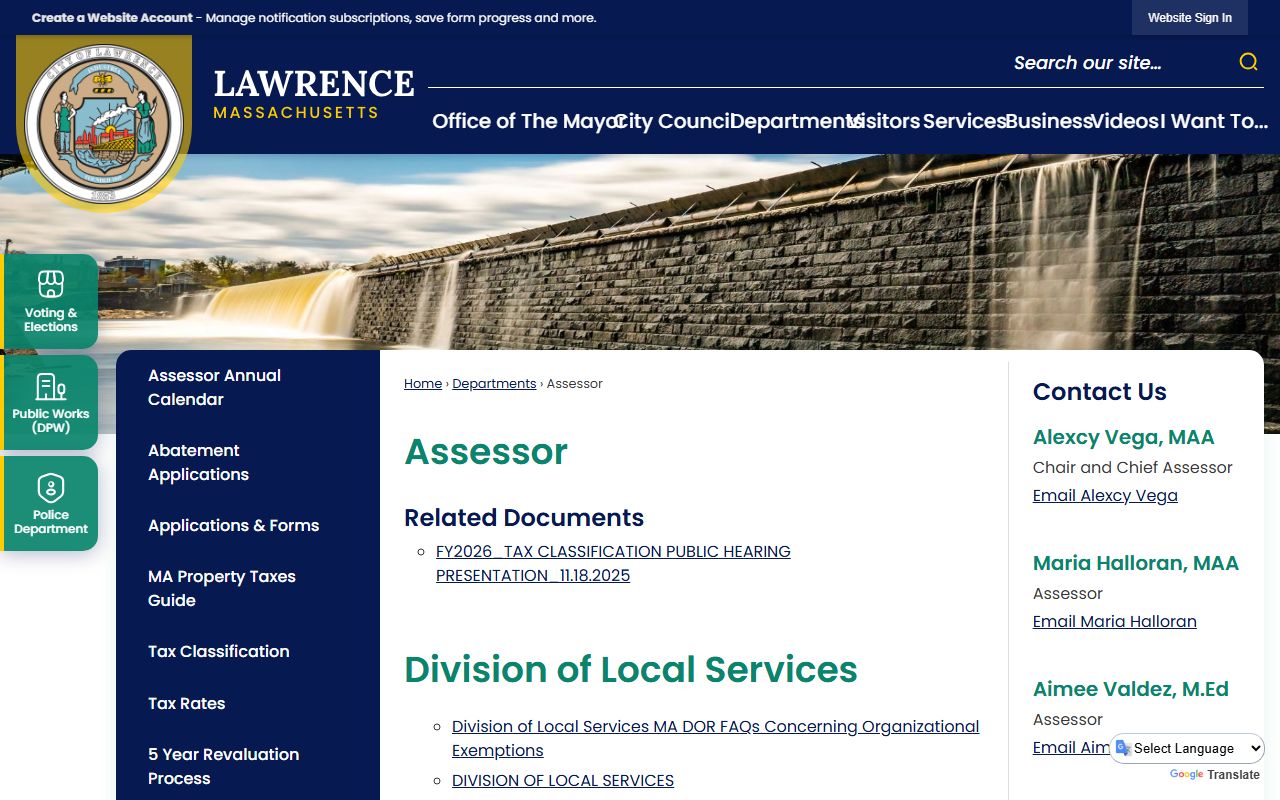 Lawrence property records assessor page