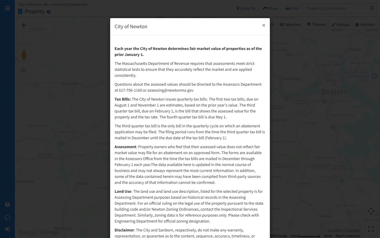 Newton property records MapGeo portal