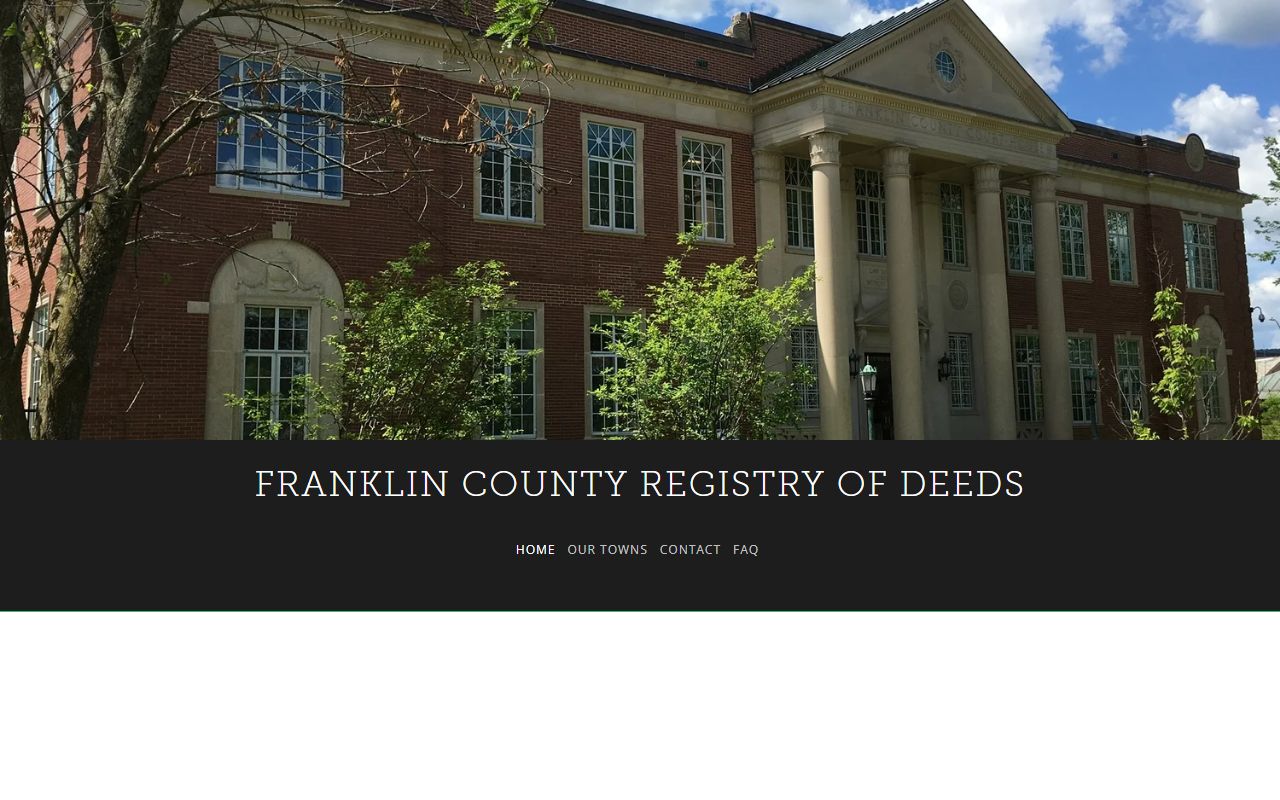 Franklin County Registry of Deeds homepage for Franklin County property records